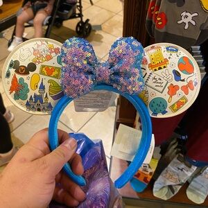 Disney Blue and Purple Sequin Minnie Mouse Ears